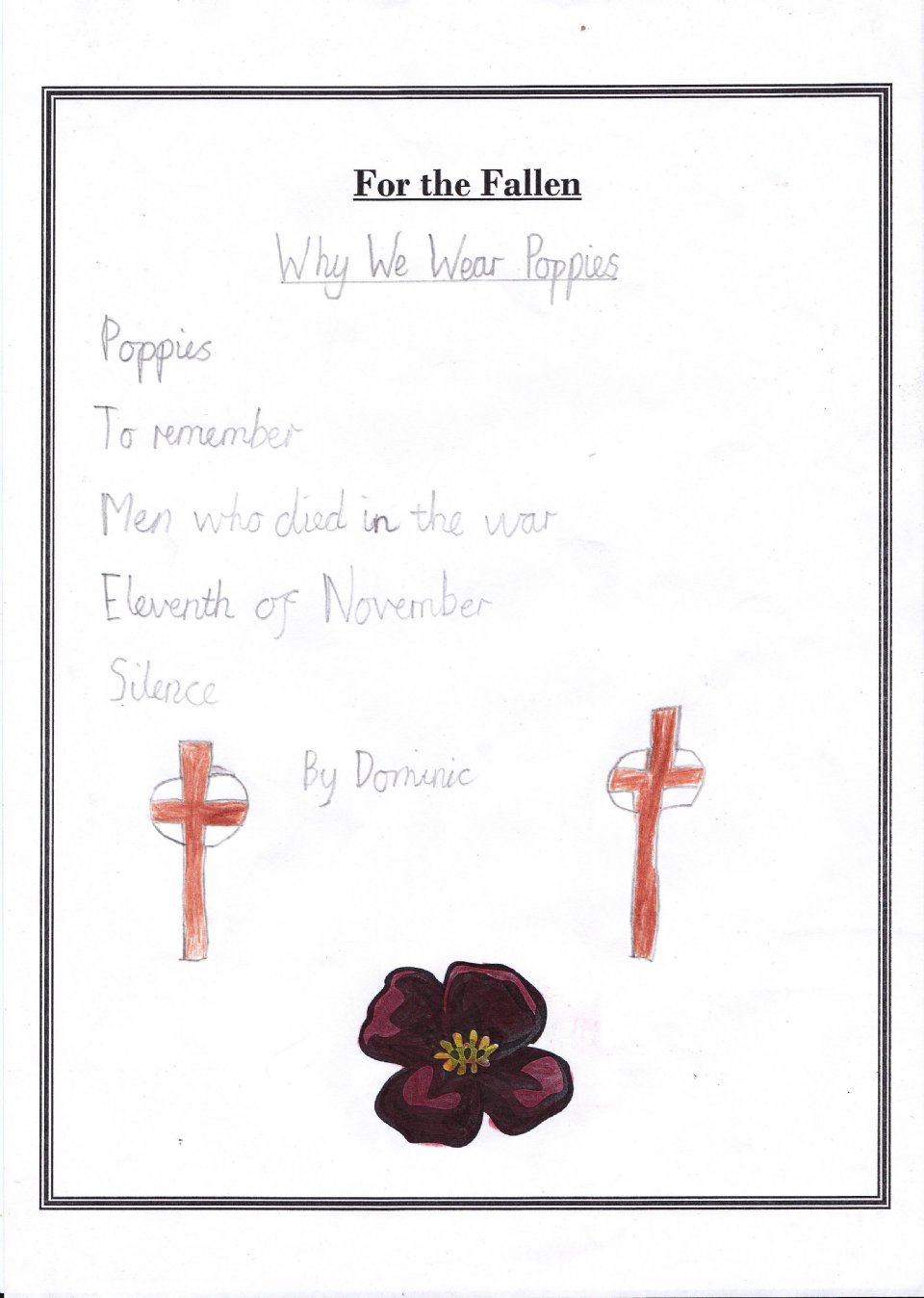 Denver Primary School - Poems for Remembrance Day